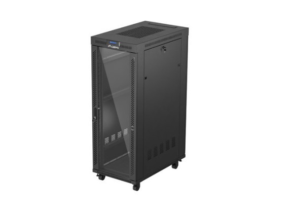 EINBAURACK 19" 32U 600X1000 SCHWARZ LANBERG LCD GLAS TÜR (FLAT PACK)