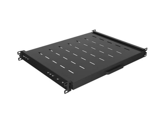 AUSZIEHBARER FACHBODEN FÜR 19"-RACK 350MM SCHWARZ LANBERG (1U/445X350MM TRAGFÄHIGKEIT BIS 35KG, 4-PUNKT-MONTAGE)