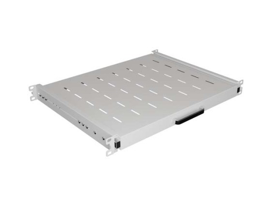 AUSZIEHBARER FACHBODEN FÜR 19"-RACK 350MM GRAU LANBERG (1U/445X350MM TRAGFÄHIGKEIT BIS 35KG, 4-PUNKT-MONTAGE)