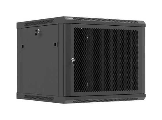EINBAURACK 19" 9U 600X600 SCHWARZ PERFORIERTE TÜR LANBERG (FLAT PACK)