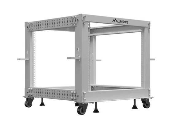 OFFENES RACK 19" 9U 600X600-1100 VERSTELLBAR GRAU LANBERG