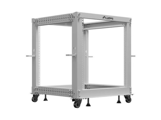 OFFENES RACK 19" 12U 600X600-1100 VERSTELLBAR GRAU LANBERG