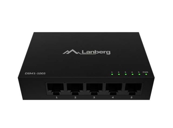 LANBERG SWITCH DSM1-1005 5X 1GB/S UNMANAGED GIGABIT ETHERNET DESKTOP 12V(METAL ENCLOSURE)