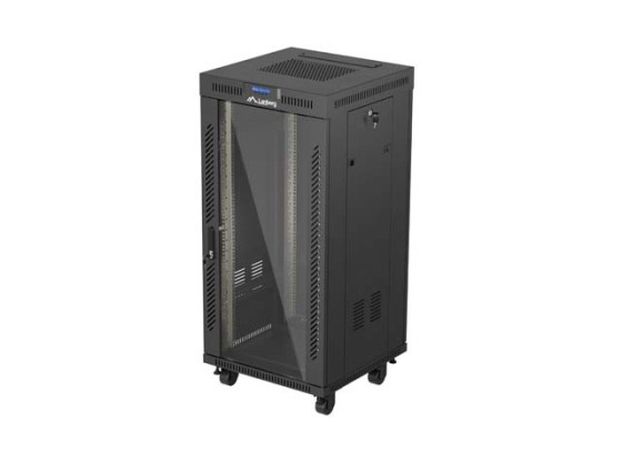 INSTALLATION RACK 19" 24U 600X600 SCHWARZ GLAS TÜR LCD LANBERG (FLAT PACK) V2