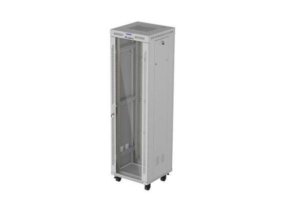 EINBAUSCHRANK RACK 19" 42U 600X600 GRAU GLAS TÜR LCD LANBERG (FLAT PACK) V2