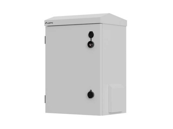 RACK-SCHRANK 10" WAND-/MASTMONTAGE IP55 HERMETISCH 340X250X500 GRAU LANBERG (MONTIERT)