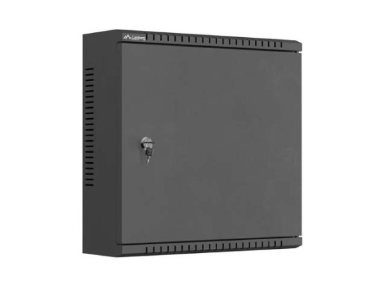 TPR 10"-Einbaugehäuse mit Gitterplatte 400 x 400 x 140, schwarz, LANBERG (montiert)