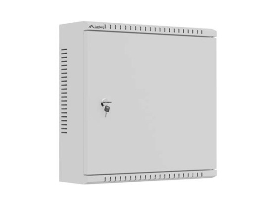 TPR 10"-Einbaugehäuse mit Gitterplatte 400 x 400 x 140, grau, LANBERG (montiert)
