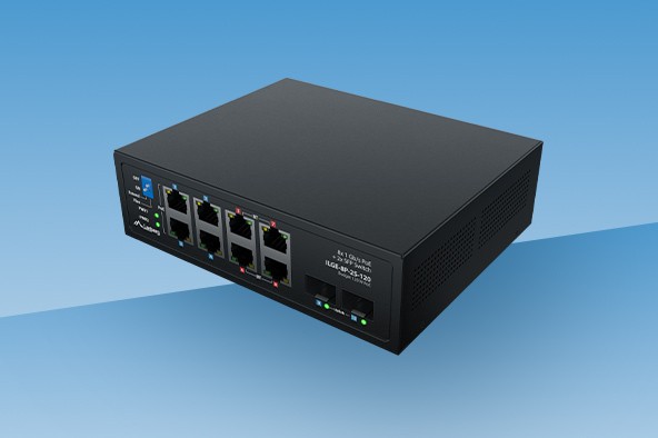 Lanberg ILGE-8P-2S-120 - ein kompakter PoE-Switch der Light Industrial-Klasse für moderne Implementierungen
