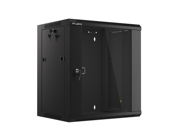 RACK CABINET 19" WALL-MOUNTED 12U 450 FAST ASSEMBLY (FLAT PACK) BLACK LANBERG