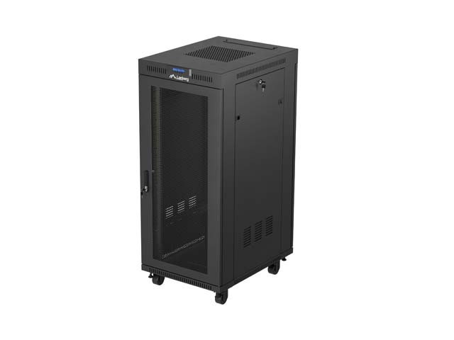 RACKSCHRANK 19" FREISTEHEND 27U/600X800 (FLAT PACK) MIT NETZTÜR LCD SCHWARZ LANBERG V2