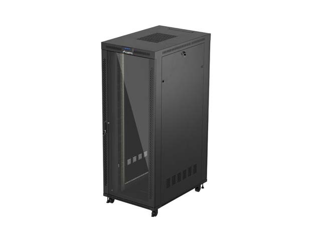RACKSCHRANK 19" FREISTEHEND 42U/800X1200 (FLAT PACK) MIT GLASTÜR LCD SCHWARZ LANBERG V2