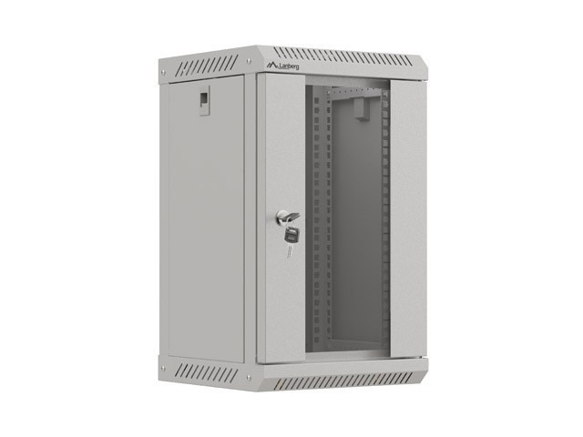 EINBAURACK 10" 9U 300X300 GRAU GLASTÜR LANBERG (FLAT PACK)