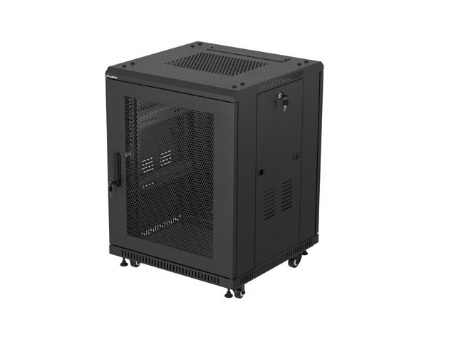 EINBAURACK 19" 15U 600X600 SCHWARZ PERFORIERTE TÜR LANBERG (FLAT PACK)