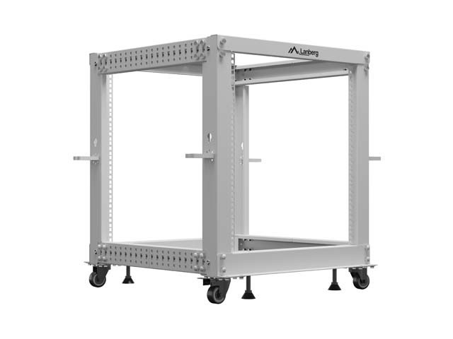 OFFENES RACK 19" 12U 600X600-1100 VERSTELLBAR GRAU LANBERG